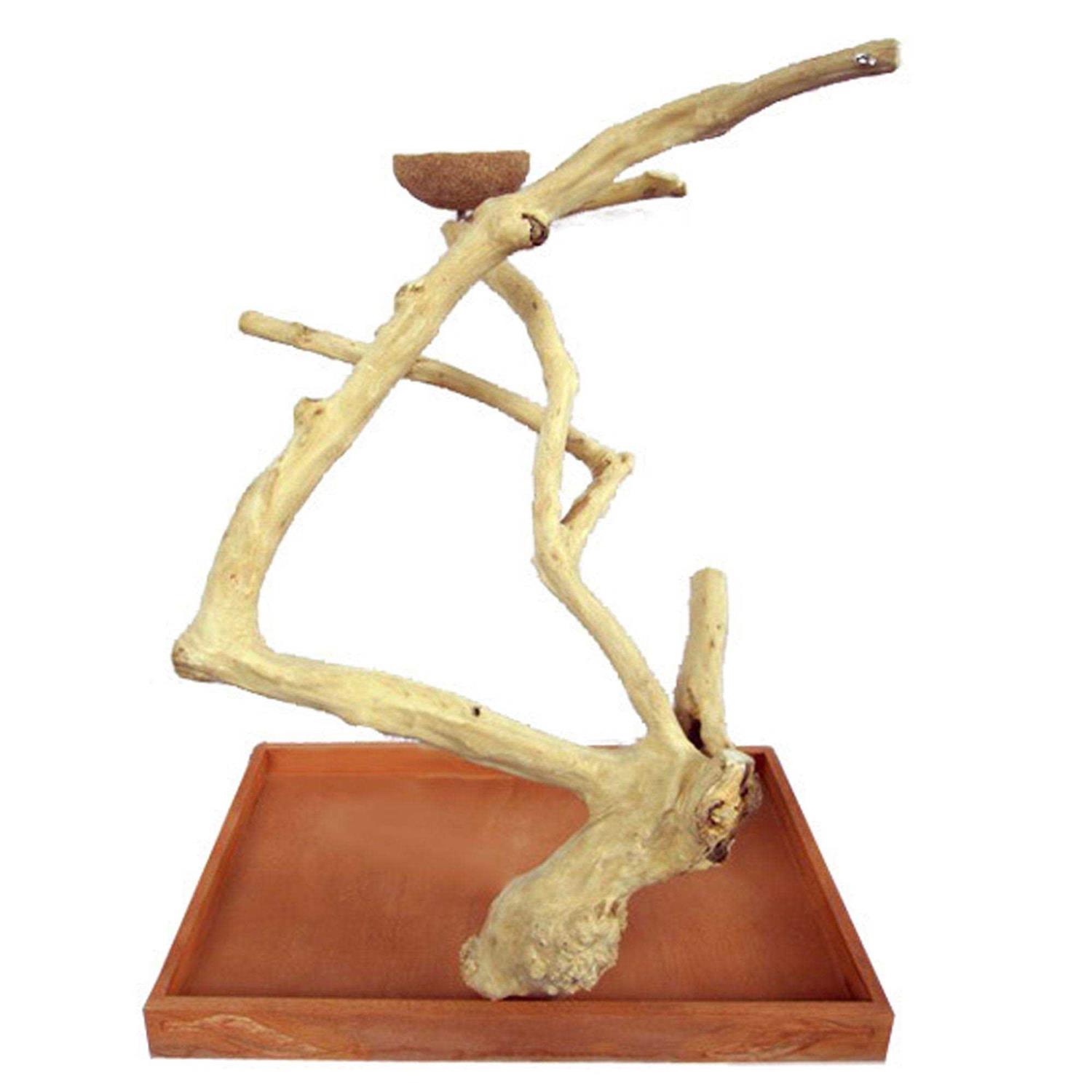 A&E Cage Medium Java Wood Table Top Play Stand - Healthber