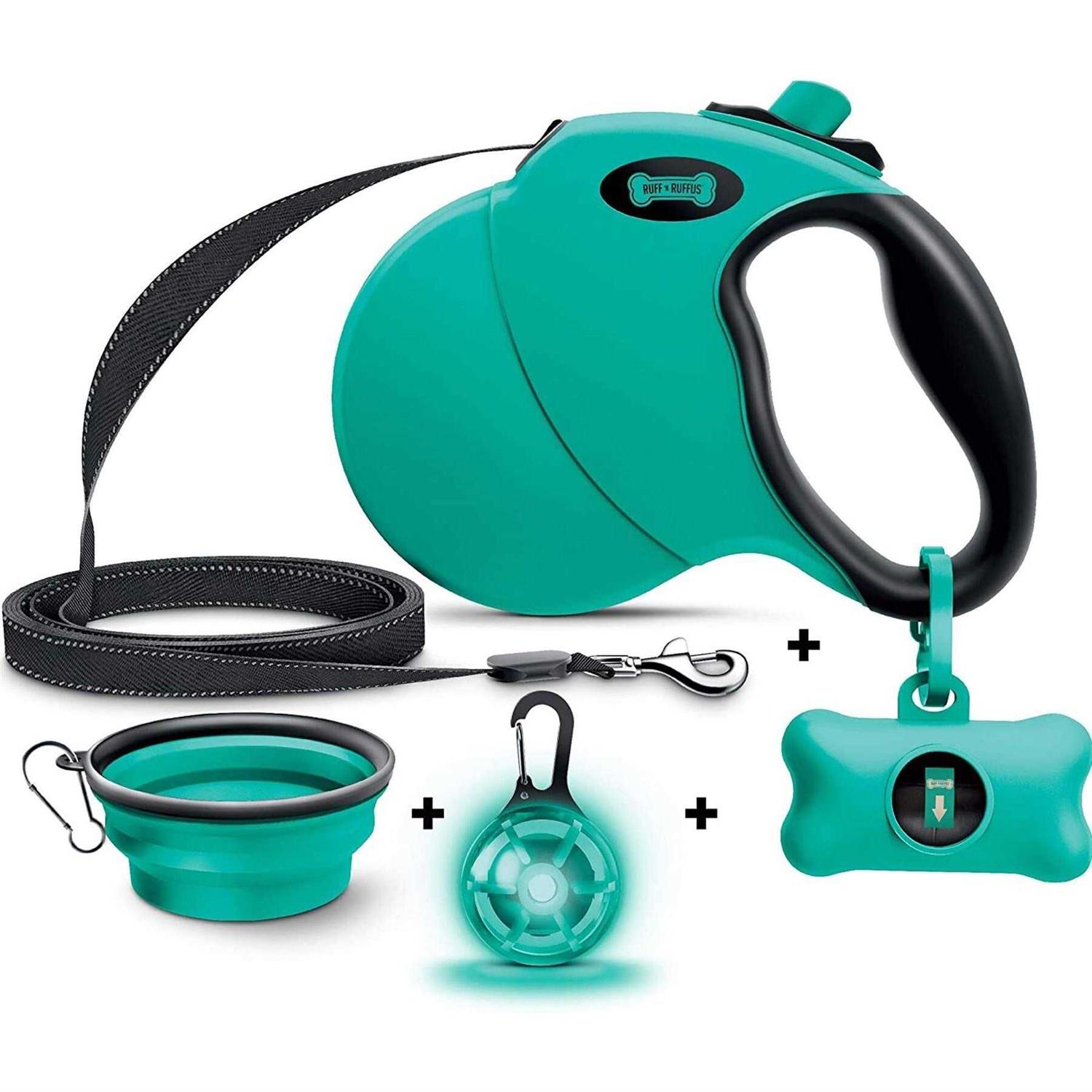 Ruff ‘N Ruffus Tangle-Free Retractable Dog Leash & Bonus Contents - Healthber