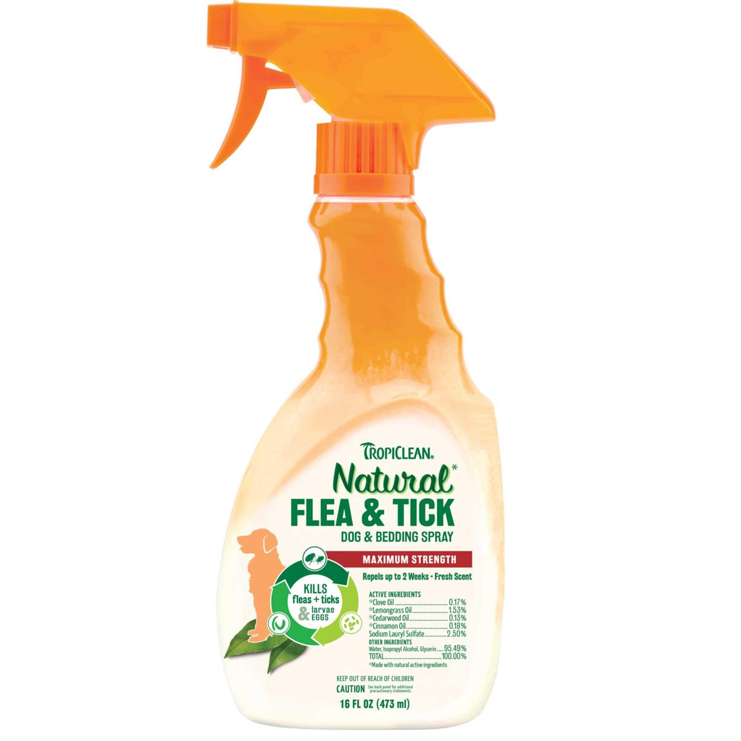Tropiclean Natural Flea & Tick Dog & Bedding Spray - Healthber