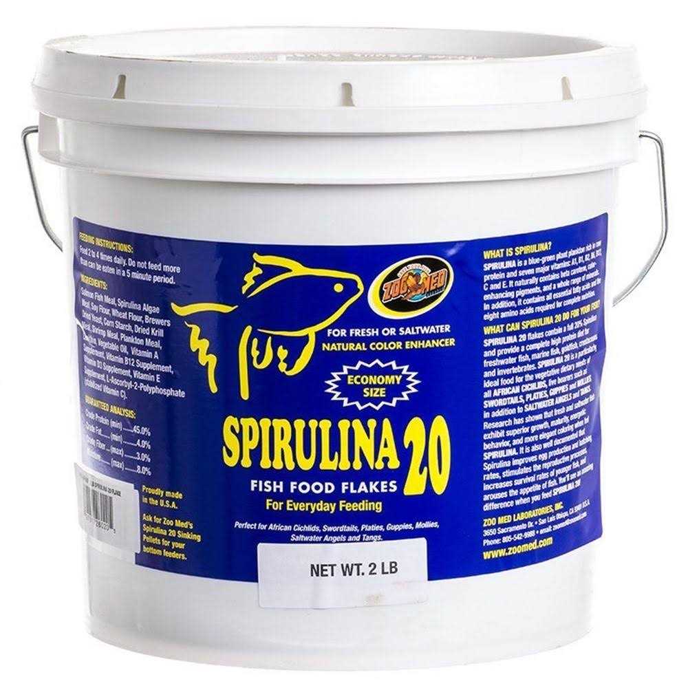 Zoo Med Spirulina 20 Fish Food Flakes - Healthber