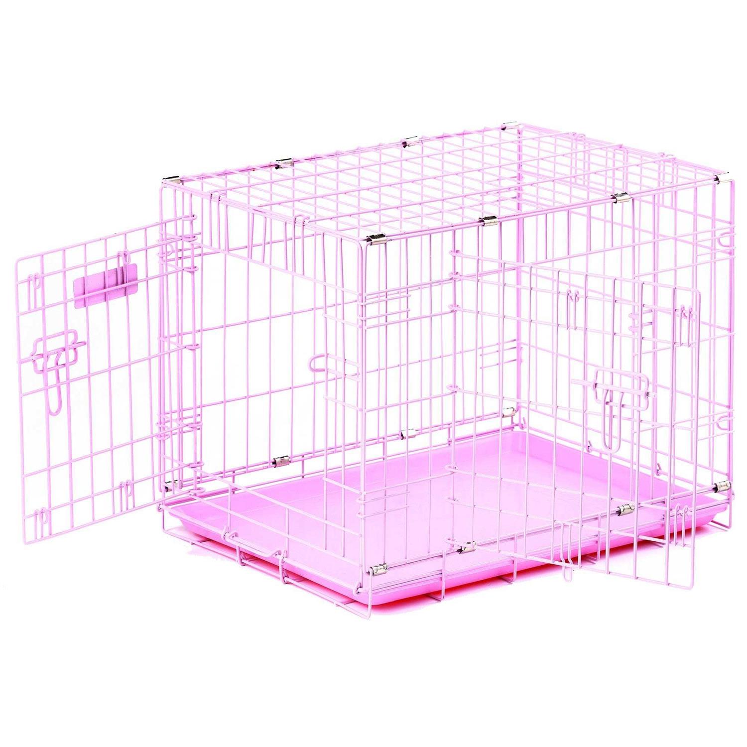 Precision Pet ProValu Double Door Dog Crate Pink - Healthber