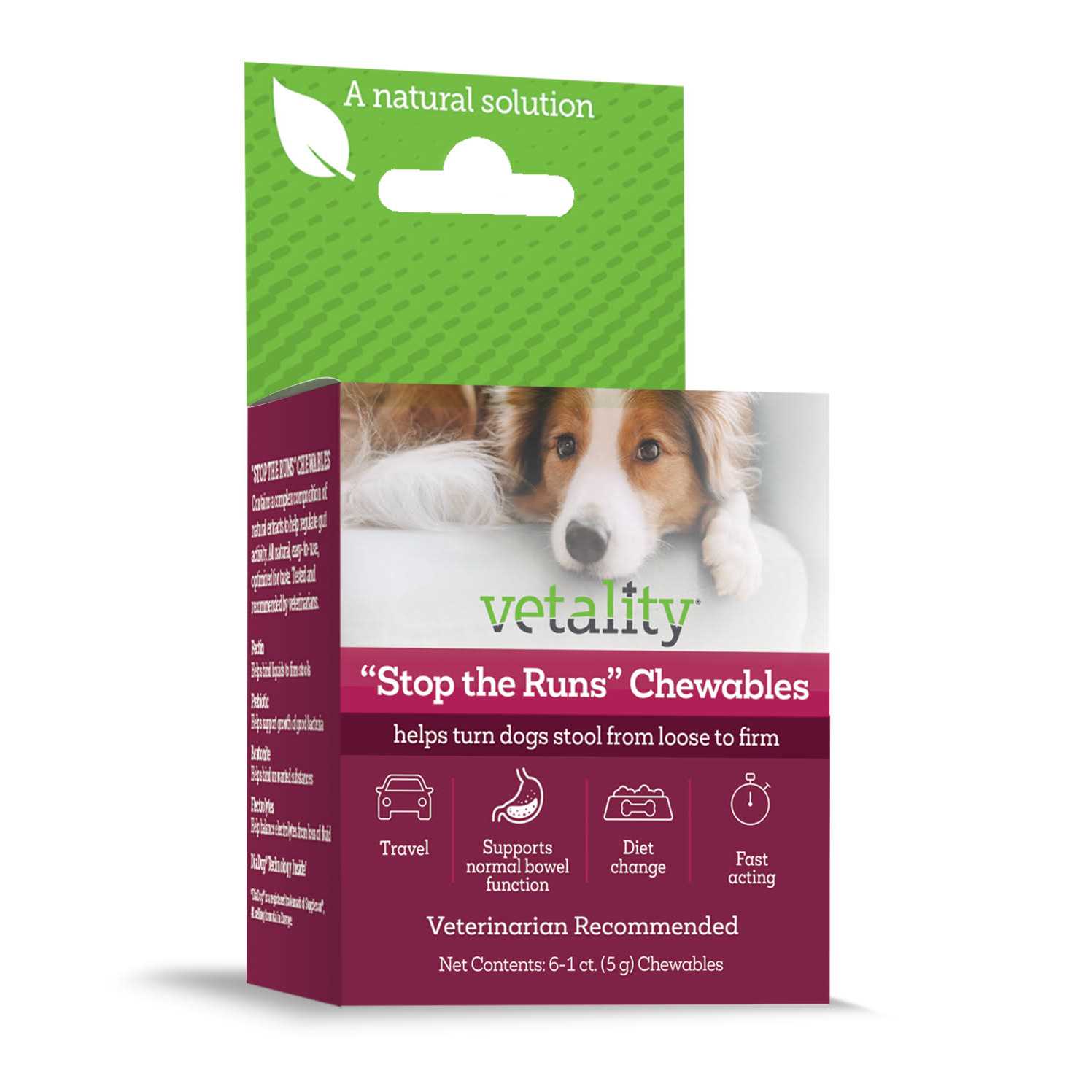Vetality Stop the Runs Chewables for Dogs - Healthber