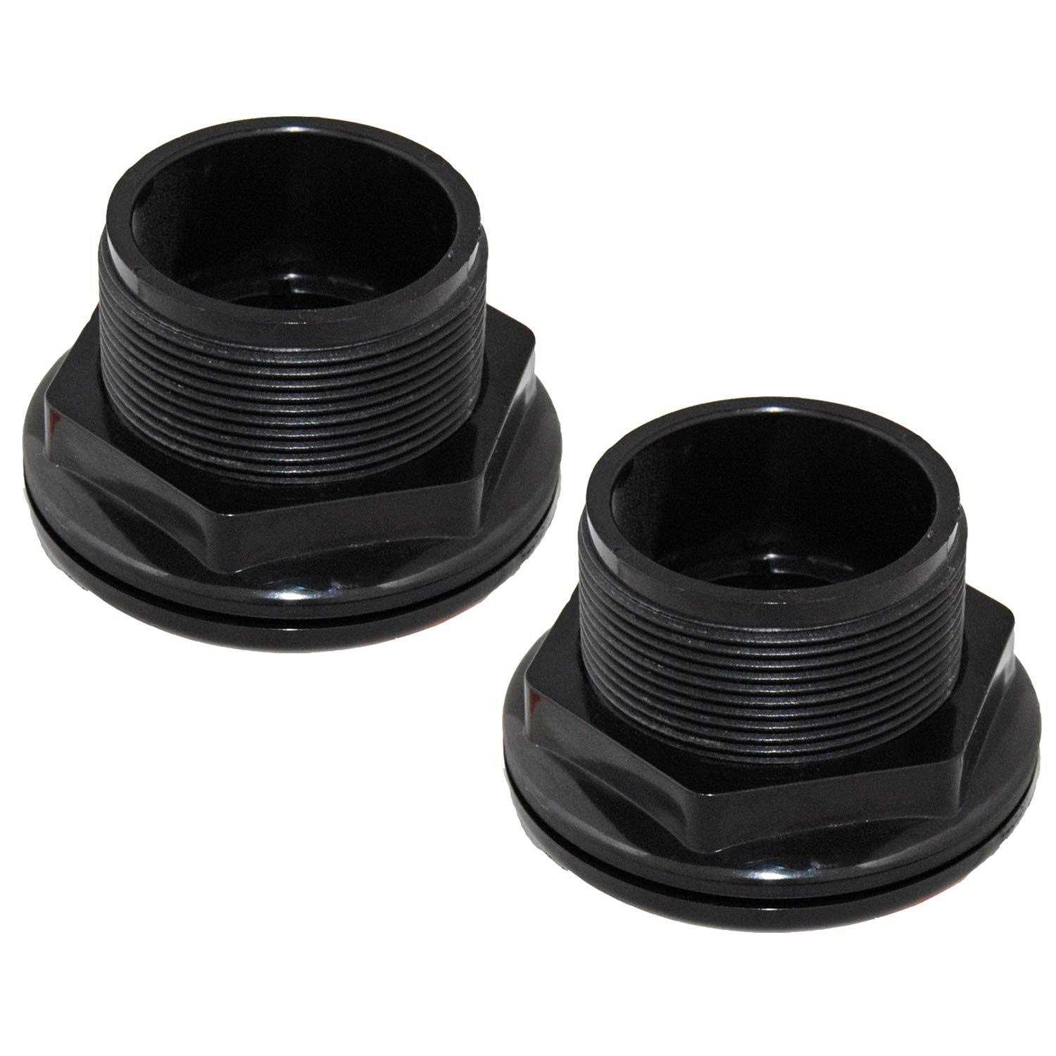 Odyssea 1-1/2 Bulkhead Fitting 1.50 inch Slip x Slip Gasket ABS Aquarium Pond Filters - Healthber