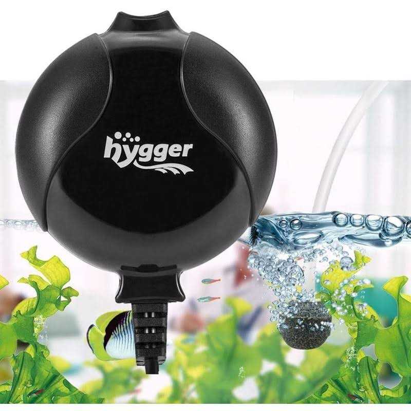 Hygger Quiet Mini Air Pump for Aquarium 1.5 Watt Oxygen Fish Air Pump for 1-15 Gallon Fish Tank with Accessories Black - Healthber