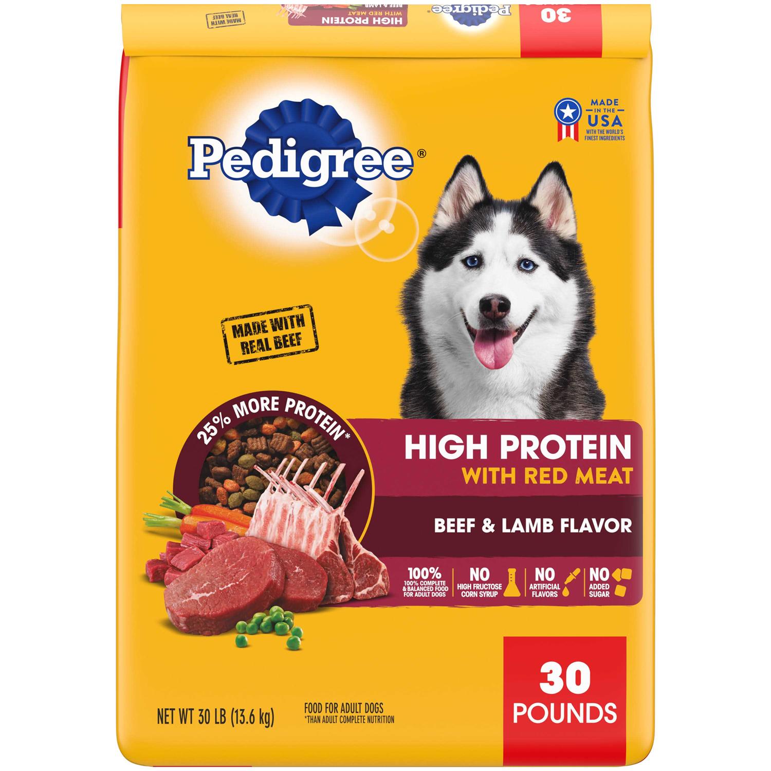 Pedigree High Protein Adult Dry Dog Food Beef and Lamb - Healthber