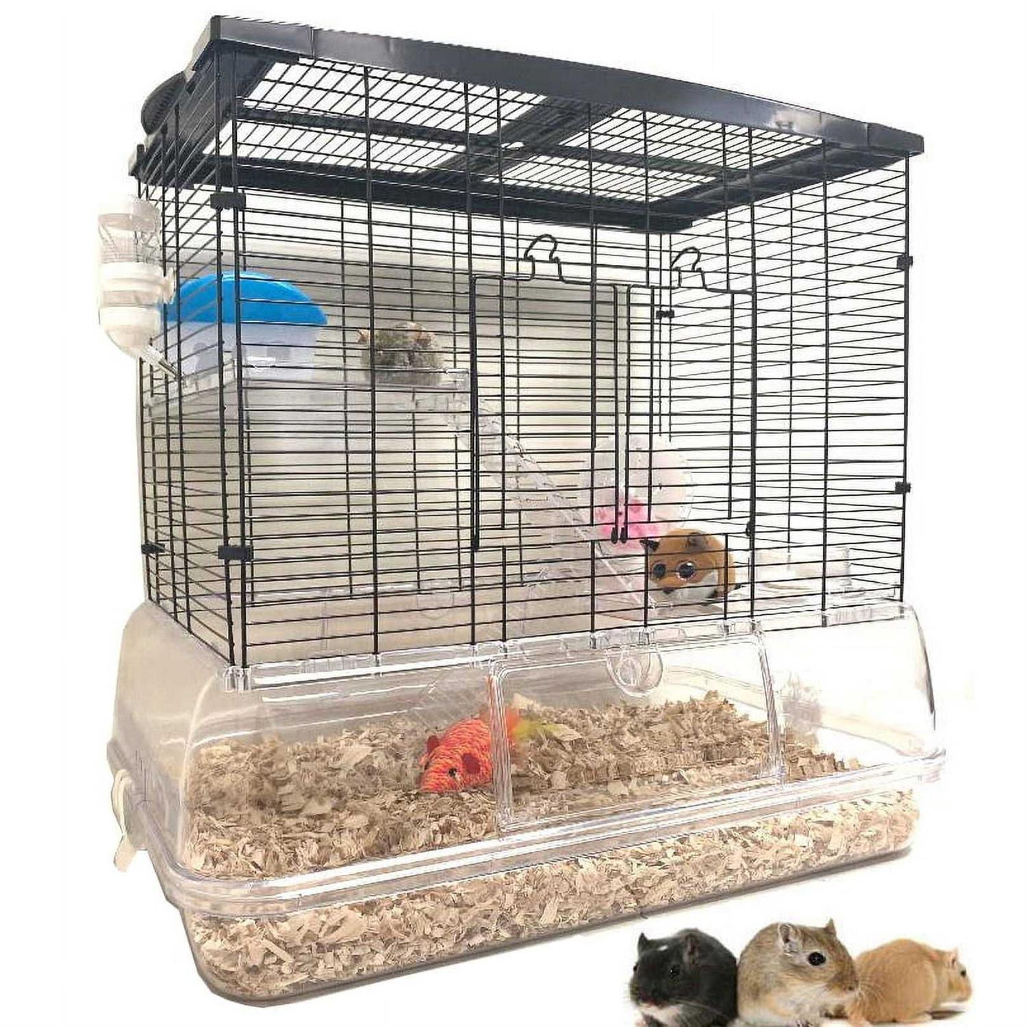 Mcage Large 3-Story Acrylic Clear Hamster Palace Habitat Home House Cage for Guinea Pig Rodent Gerbil Rat Mice Mouse - Healthber
