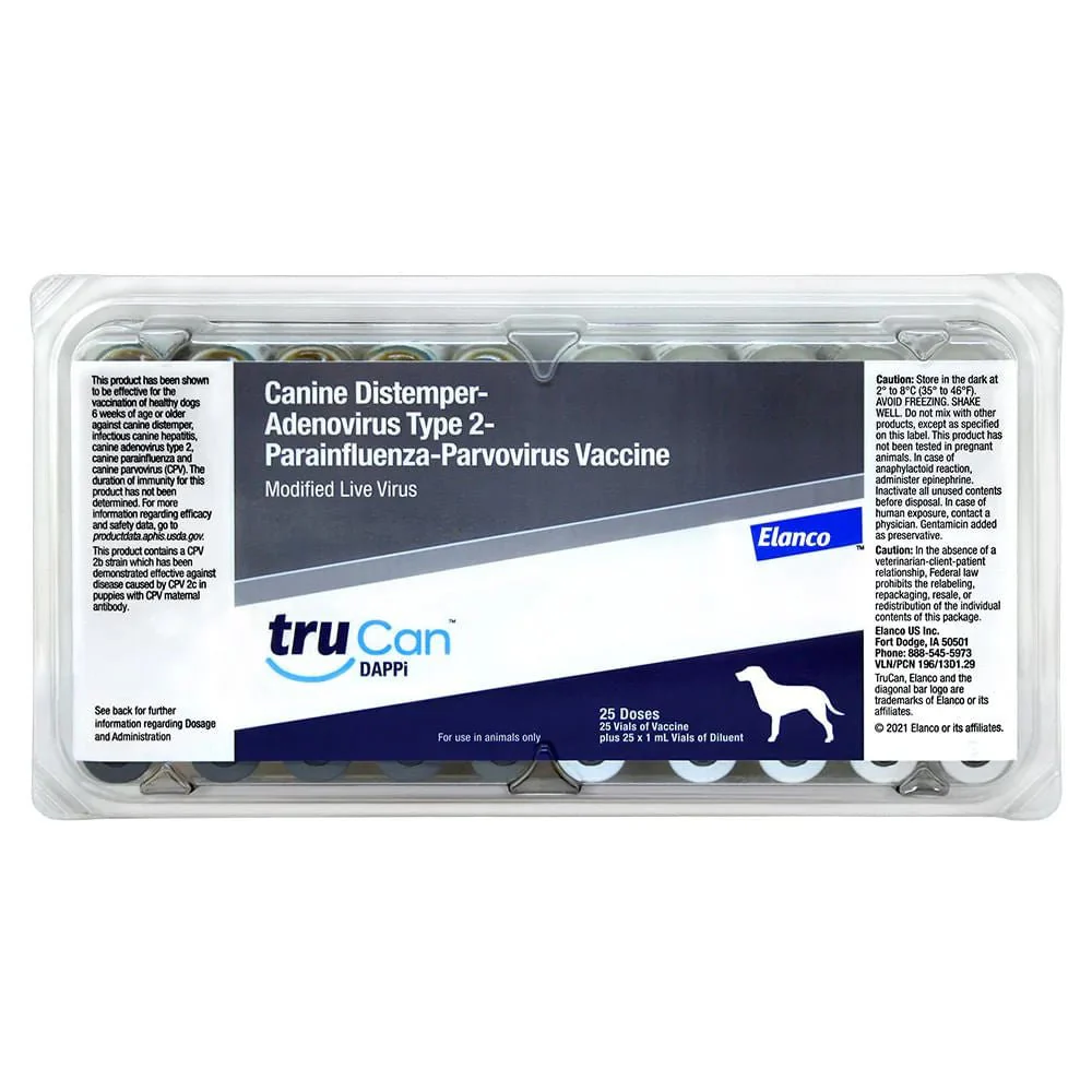 TruCan DAPPI Vaccine (formerly Duramune Max 5), 25 Single Doses - Healthber