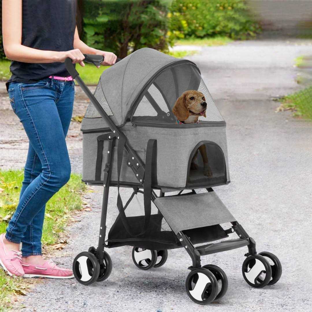 Bestpet 3-in-1Pet Stroller Premium Multifunction Dog Cat with Detachable Carrier &Cup Holder - Healthber