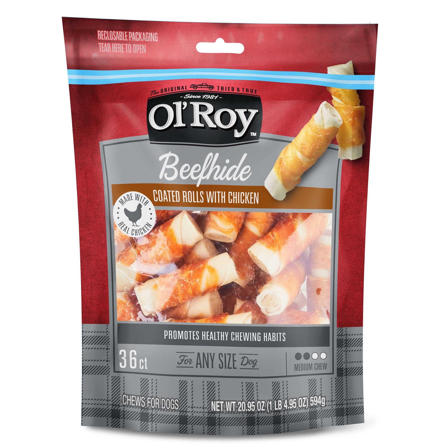 Ol’ Roy Beefhide Coated Rolls with Chicken For Dogs - Healthber