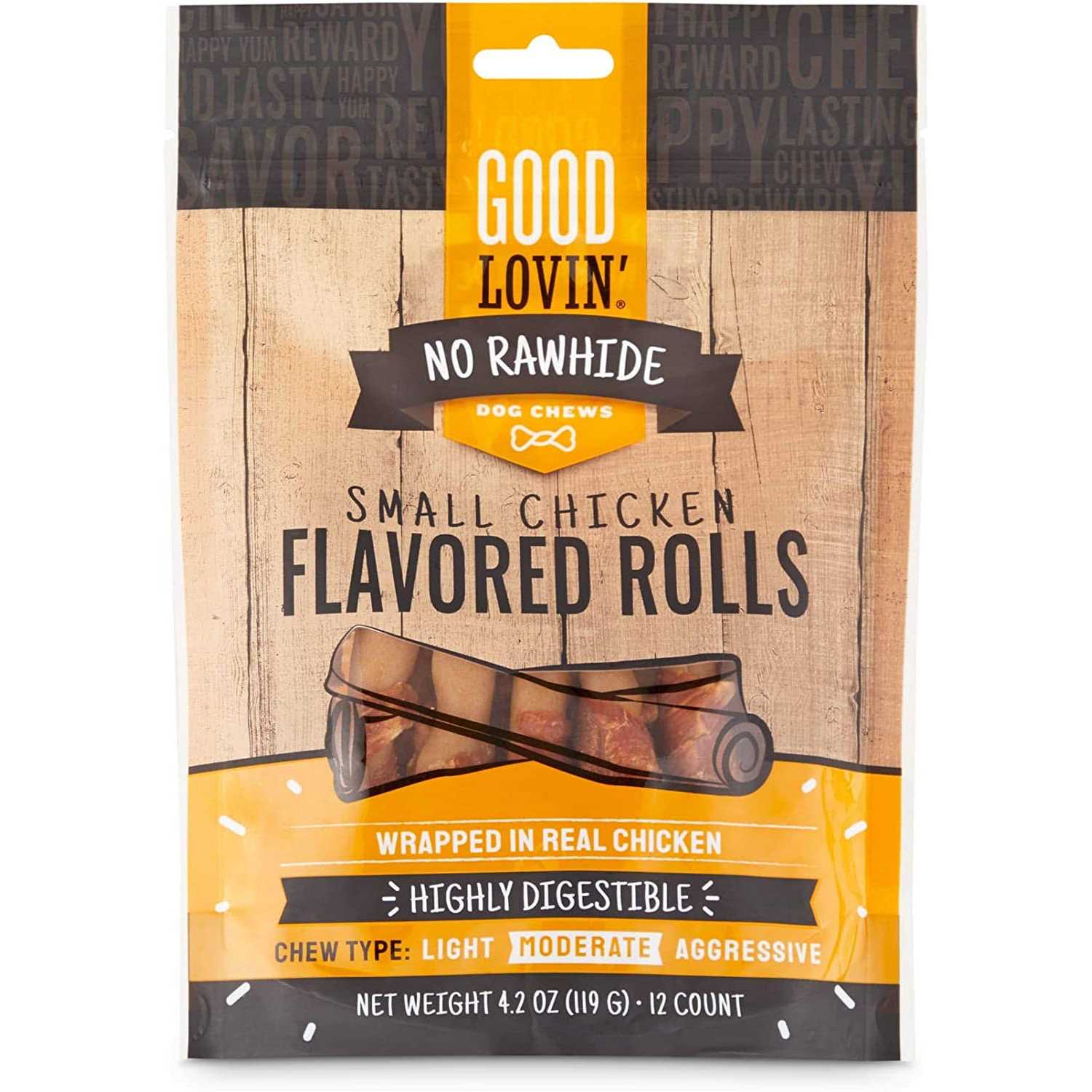 Good Lovin’ No Rawhide Chicken Flavored Rolls for Dogs - Healthber
