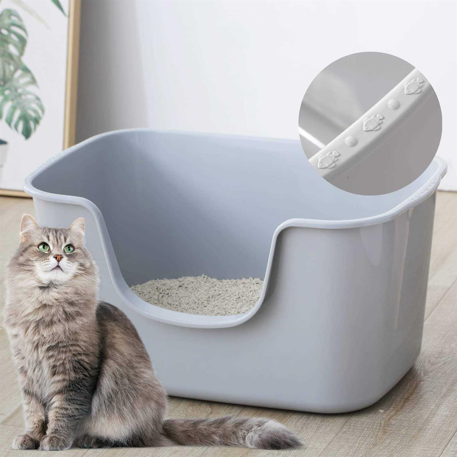 Smart Paws Cat Litter Box with High Sides - Healthber