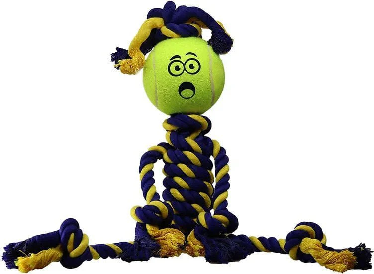 Twisted Chews, Medium Braided Cotton Rope Rasta Man w/Tuff Ball - Healthber