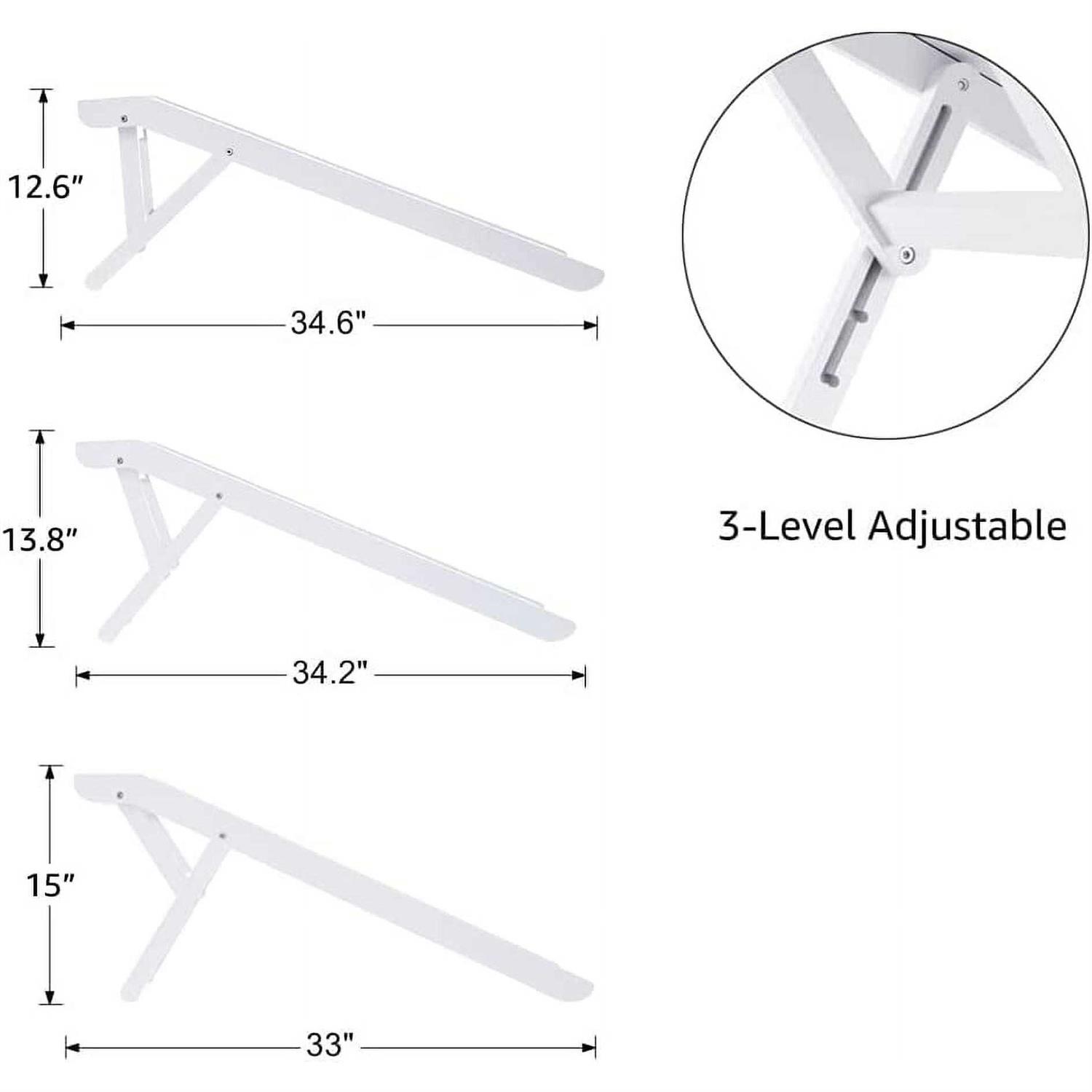 Unipaws Foldable Wooden Pet Ramp Adjustable Height - Healthber