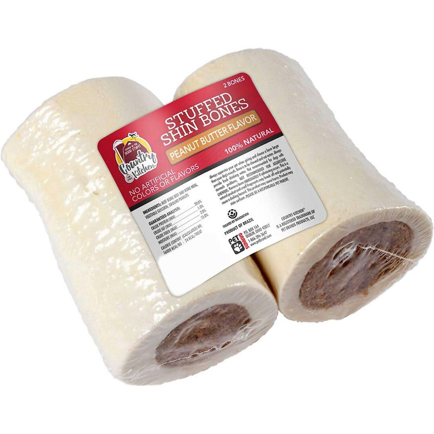Country Kitchen Peanut Butter Stuffed Shin Bone Dog Treats - Healthber