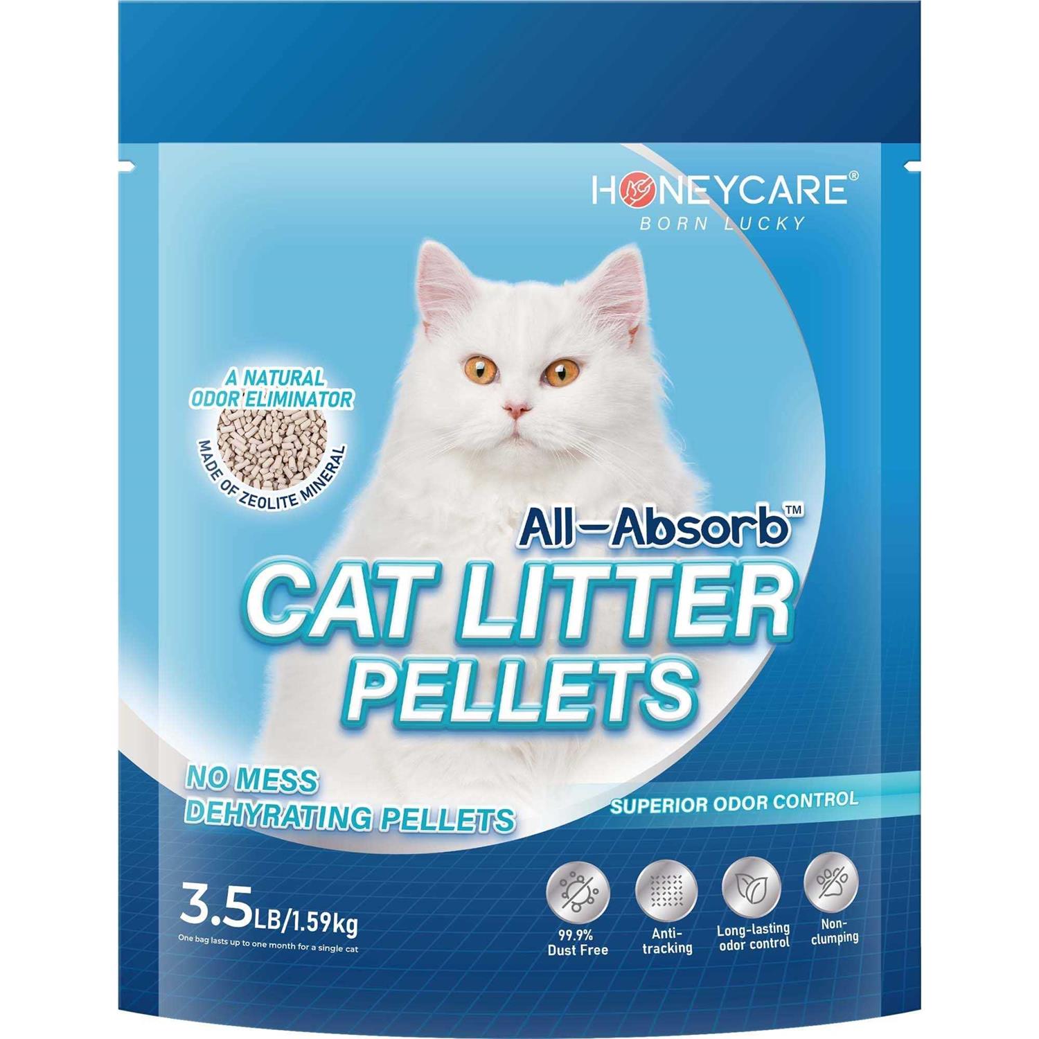 Honeycare All-Absorb Cat Litter Pellets Zeolite Long-Lasting Odor Control Non-climping Litter - Healthber