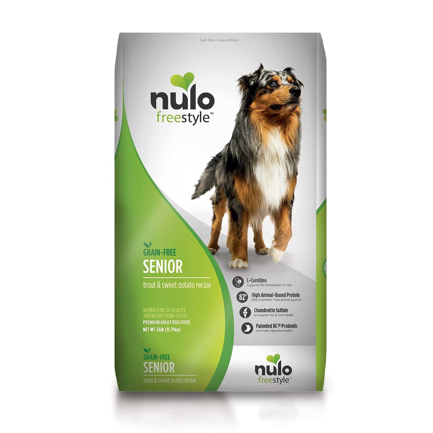 Nulo Freestyle Grain-Free Senior Trout & Sweet Potato Dry Dog Food - Healthber
