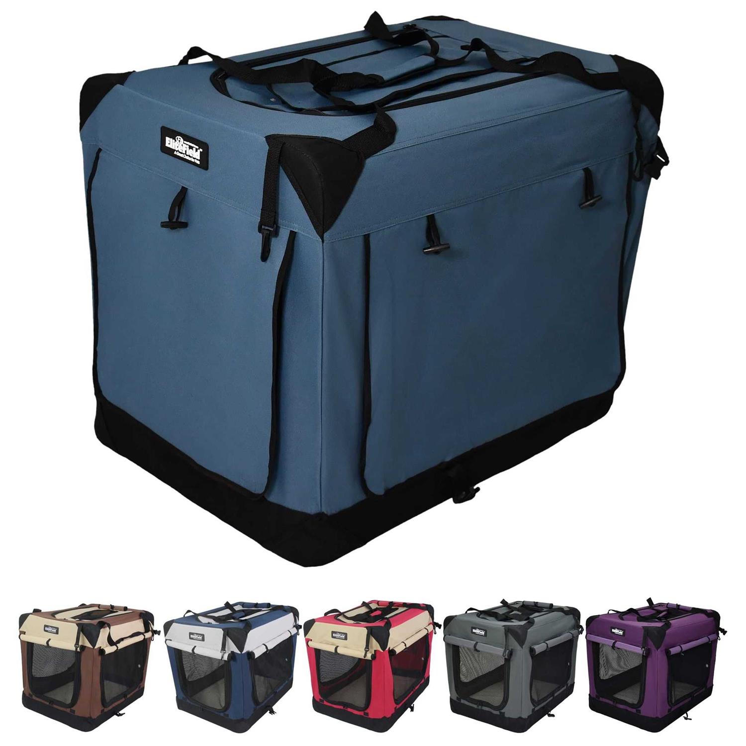 EliteField 3-Door Folding Soft Dog Crate Indoor & Outdoor Pet Home Multiple Sizes and colors Available - Healthber