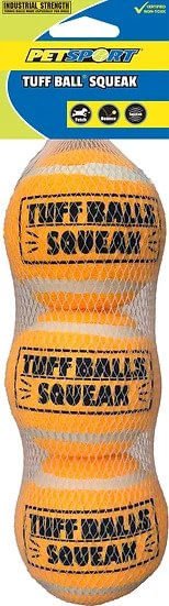 Tuff Ball Squeak, 3 pk, Orange - Healthber