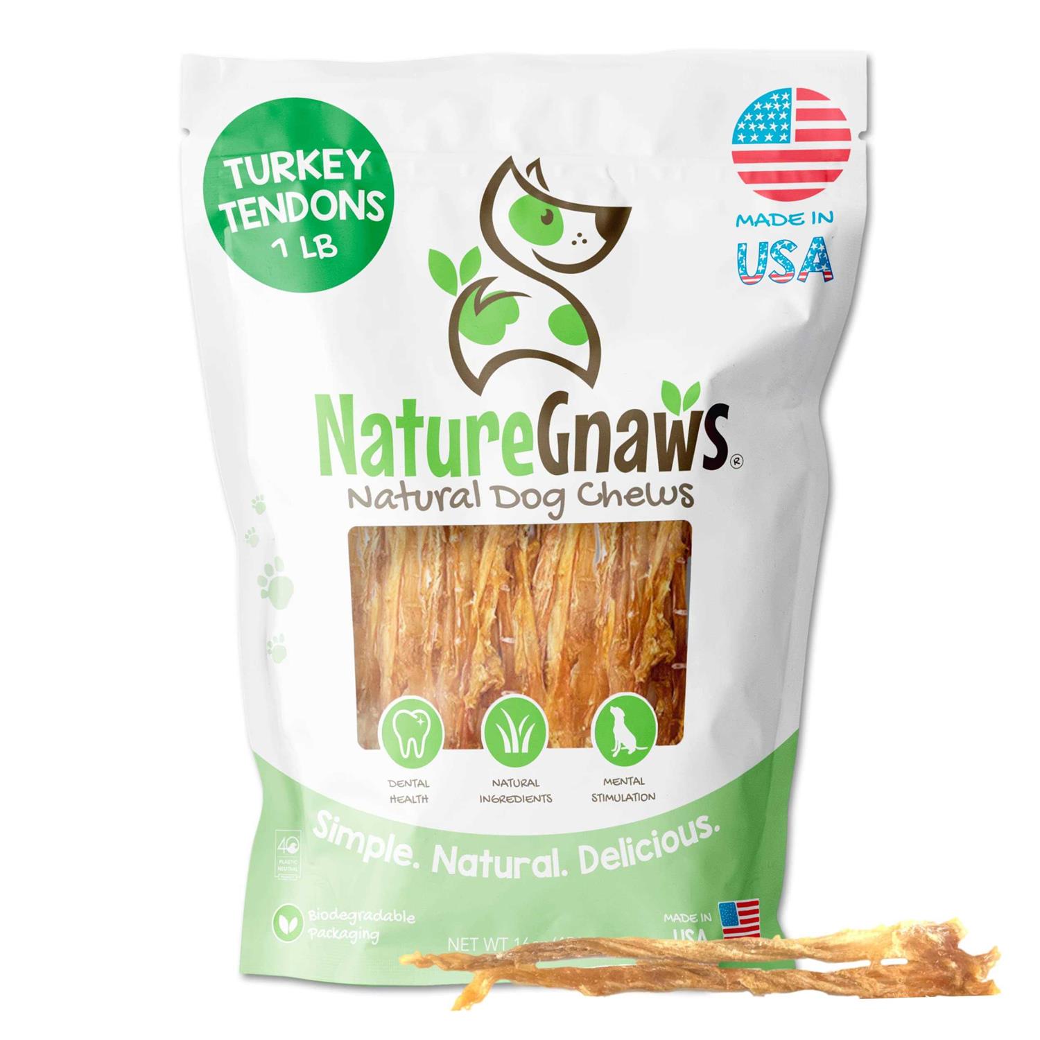 Nature Gnaws Turkey Tendons for Dogs Premium Natural Chew Treats - Healthber