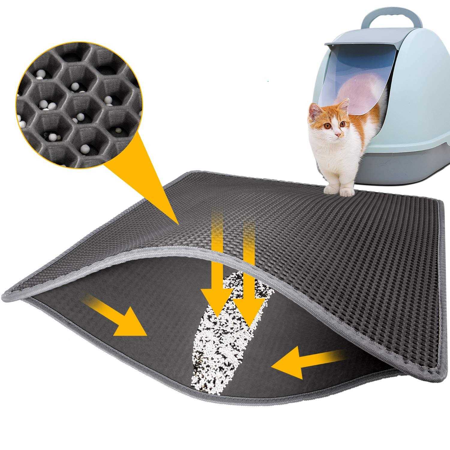 LeToo Cat Litter Mat Grey Trapping for Litter Box - Healthber