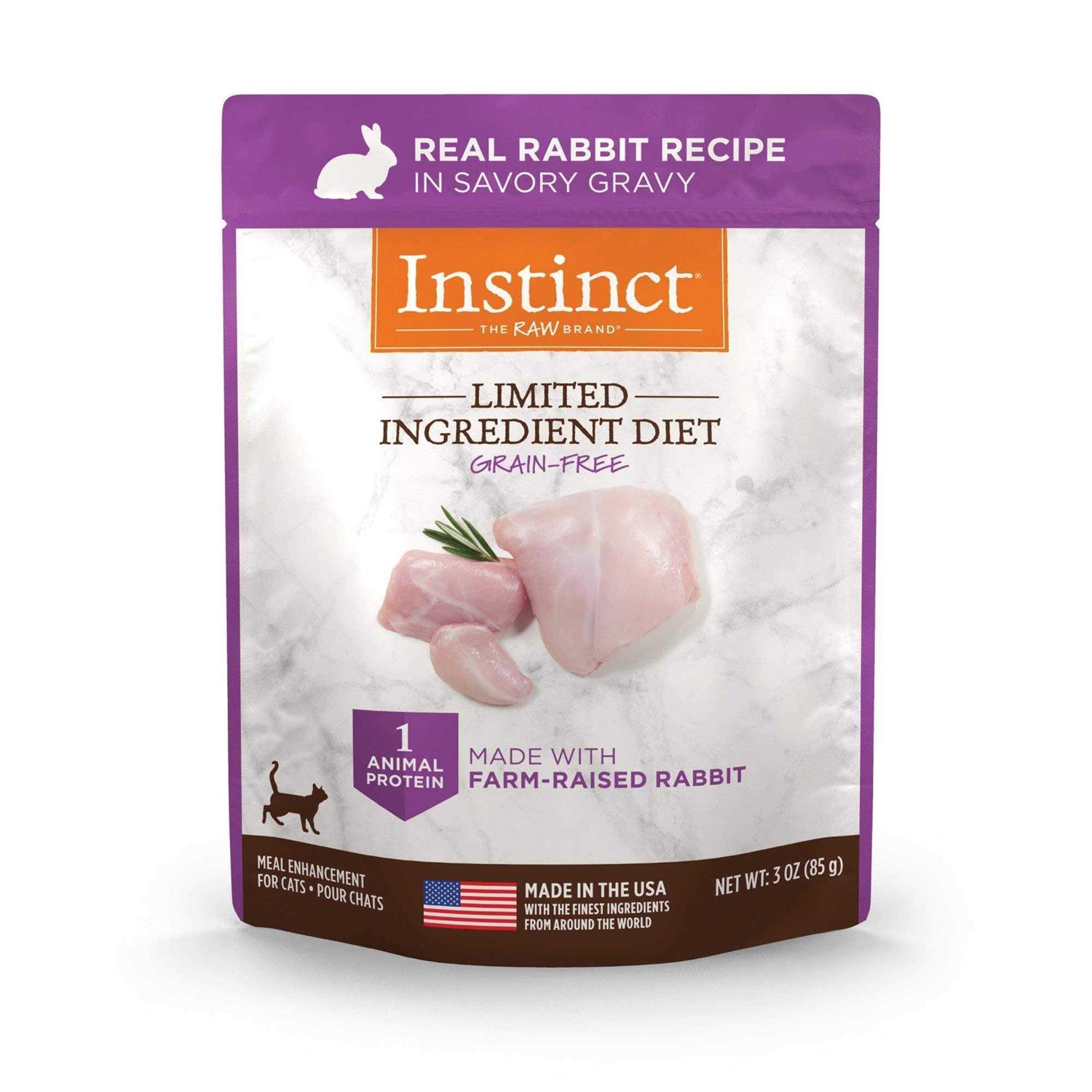Instinct Limited Ingredient Diet Grain Free Rabbit Recipe Wet Cat Food Topper Pouches - Healthber