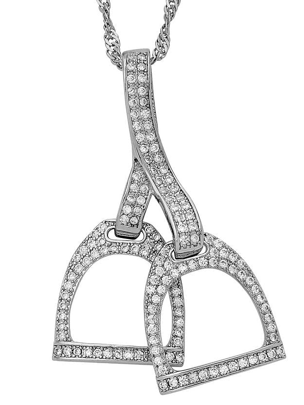 Rhodium Horse Double Stirrup Necklace - Healthber