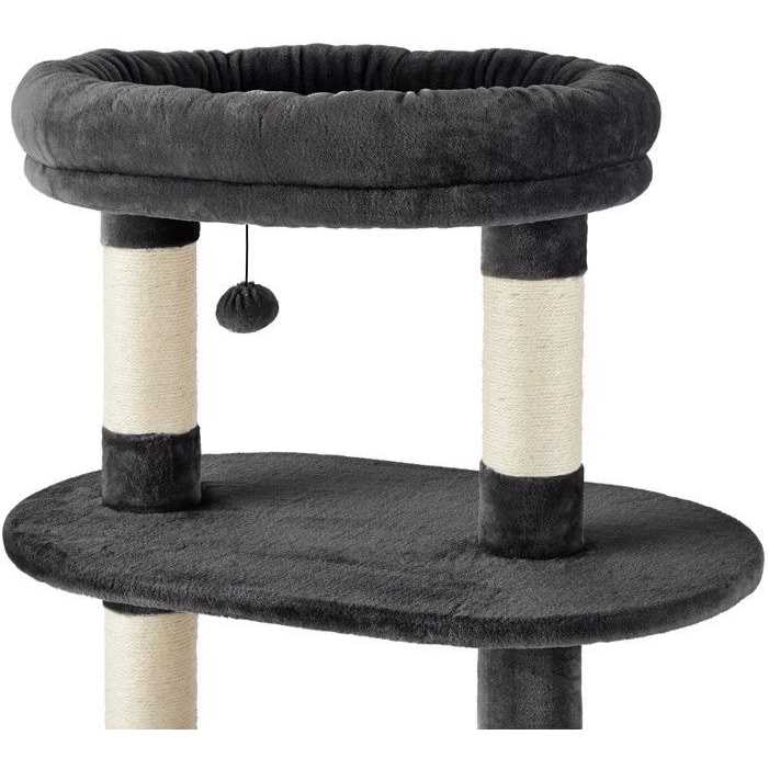 Frisco 59.5-in Heavy Duty Faux Fur Cat Tree Condo - Healthber