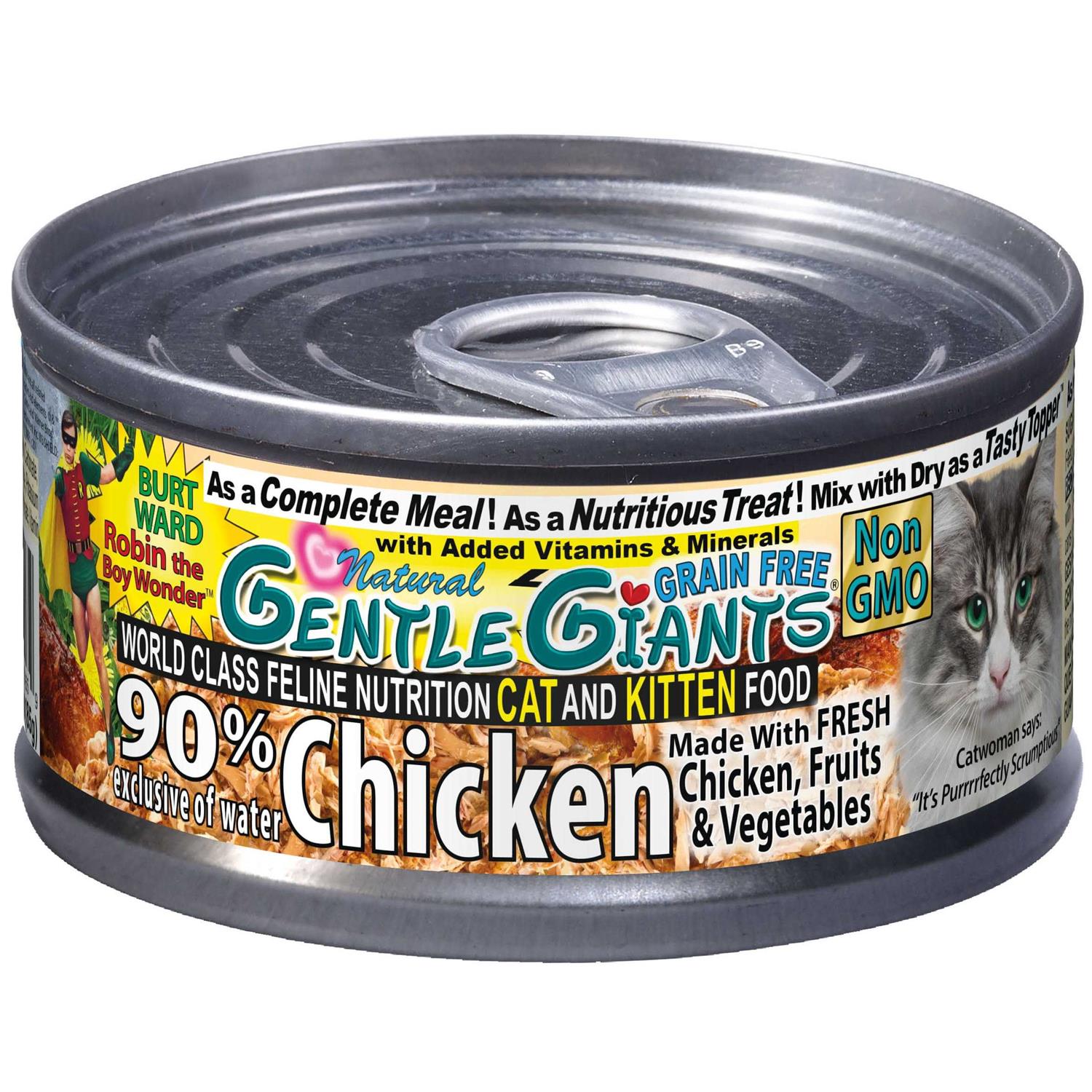 Gentle Giants Natural Non-GMO Chicken Cat & Kitten Can Food - Healthber
