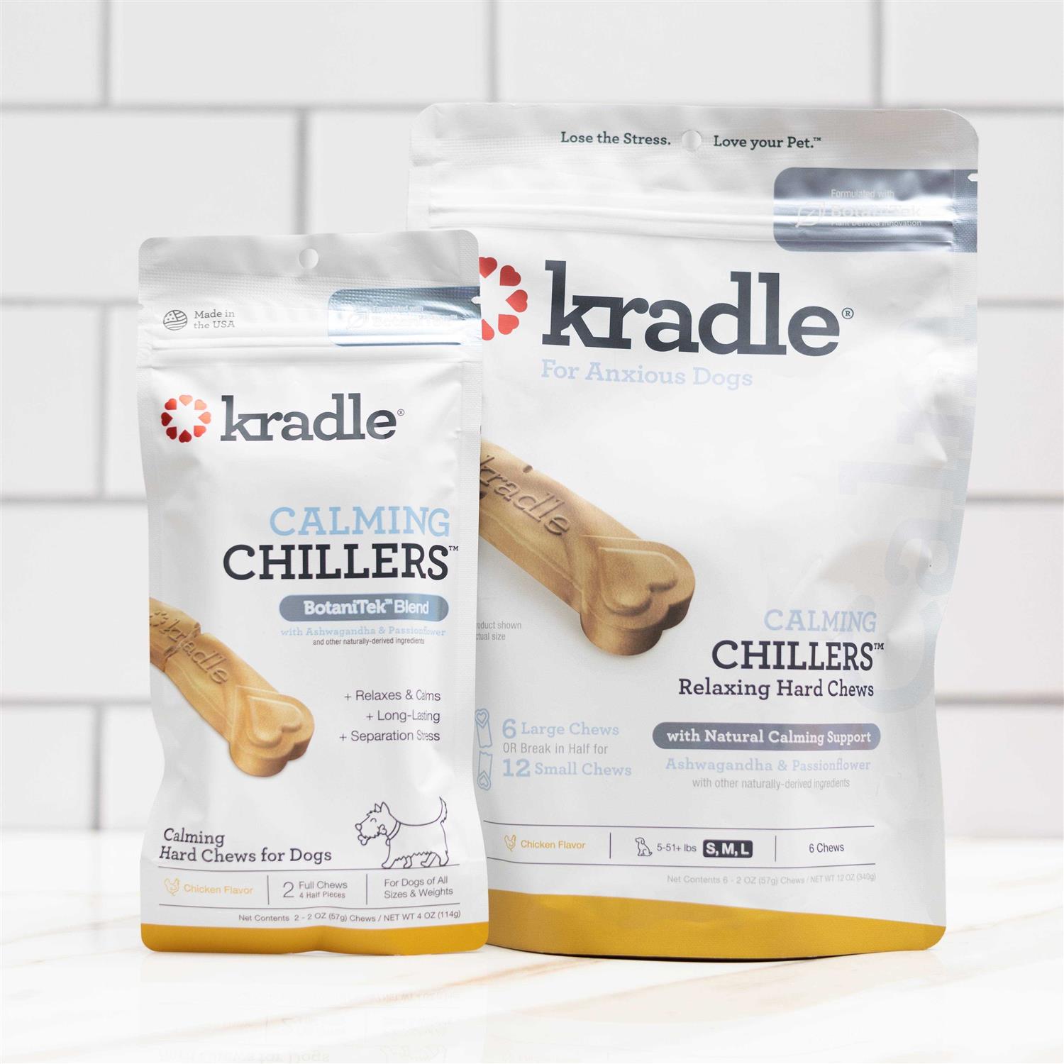 Kradle Calming Chillers Relaxing Hard Dog Chews - Healthber