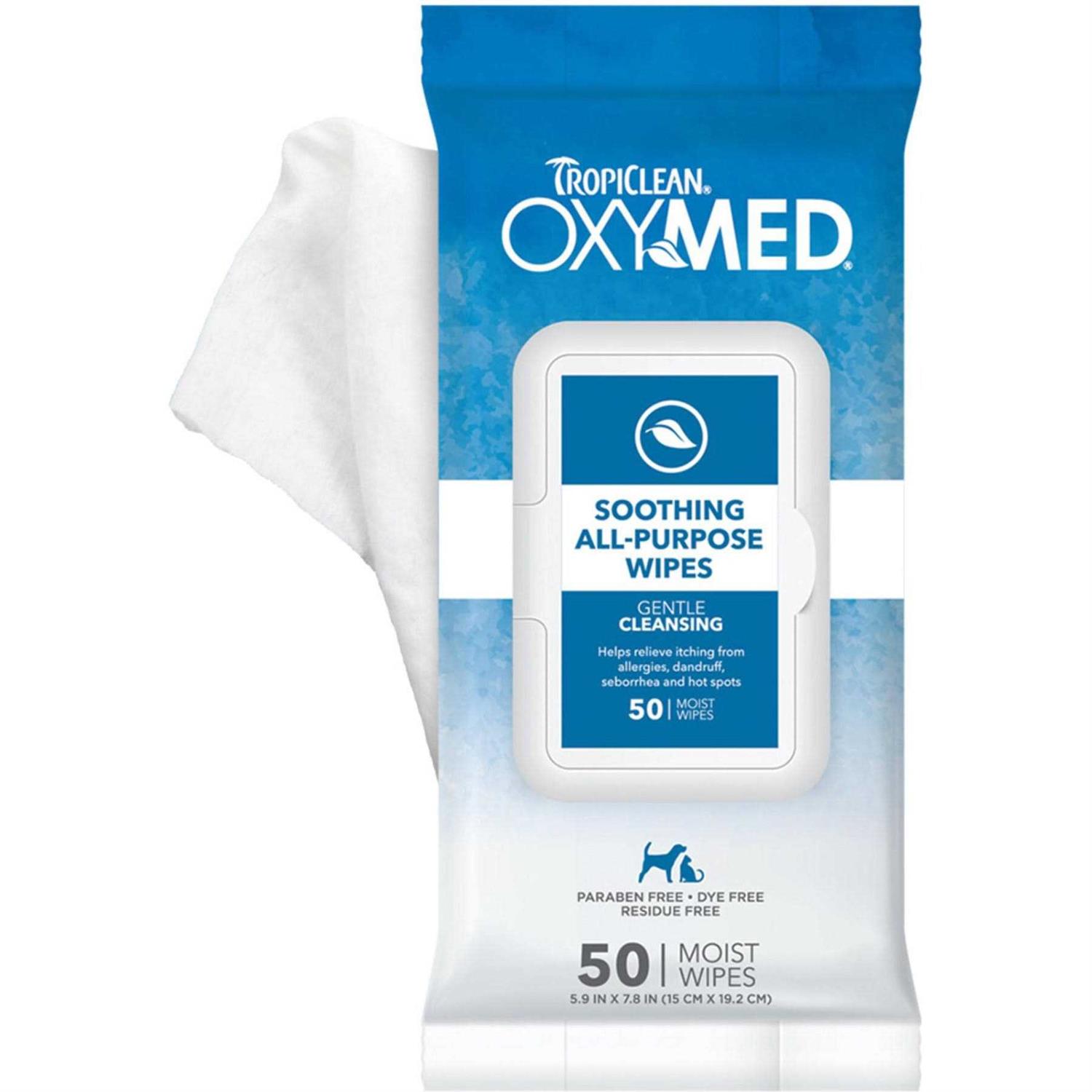 Tropiclean OxyMed Soothing Allergy Relief Wipes - Healthber