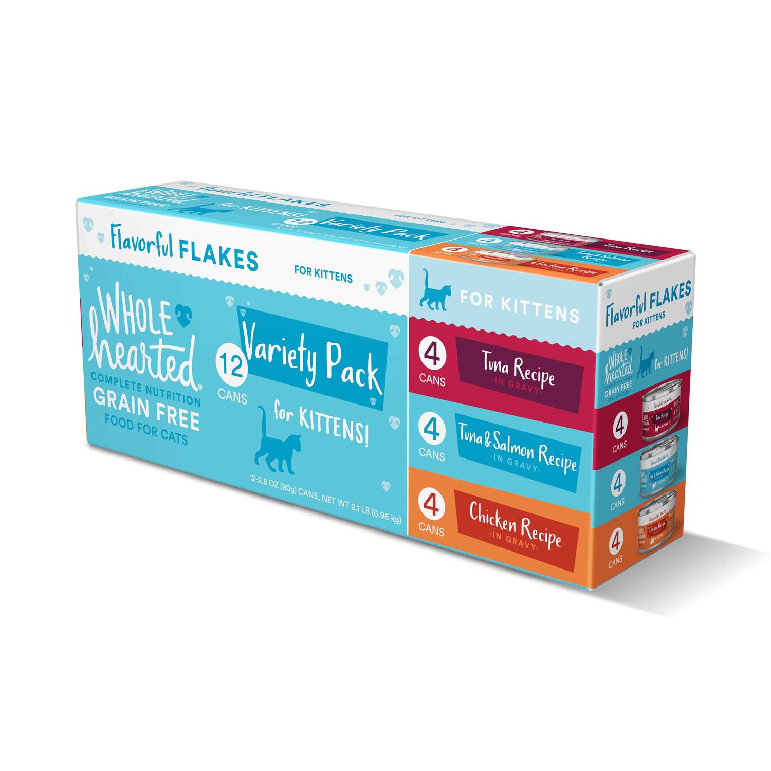WholeHearted Kitten Flakes Wet Cat Food Variety Pack - Healthber