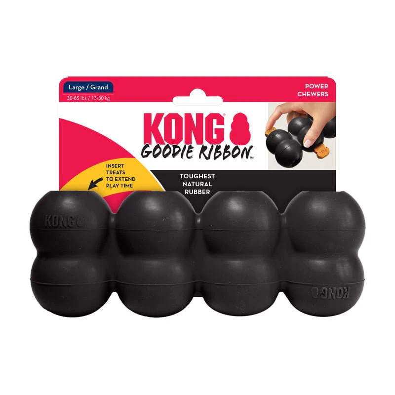 KONG Extreme Goodie Ribbon, Black, Large - Healthber