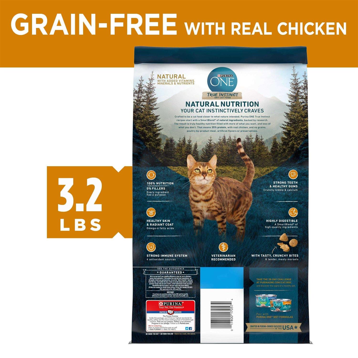 Purina ONE Natural High Protein Grain Free Dry Cat Food - Healthber