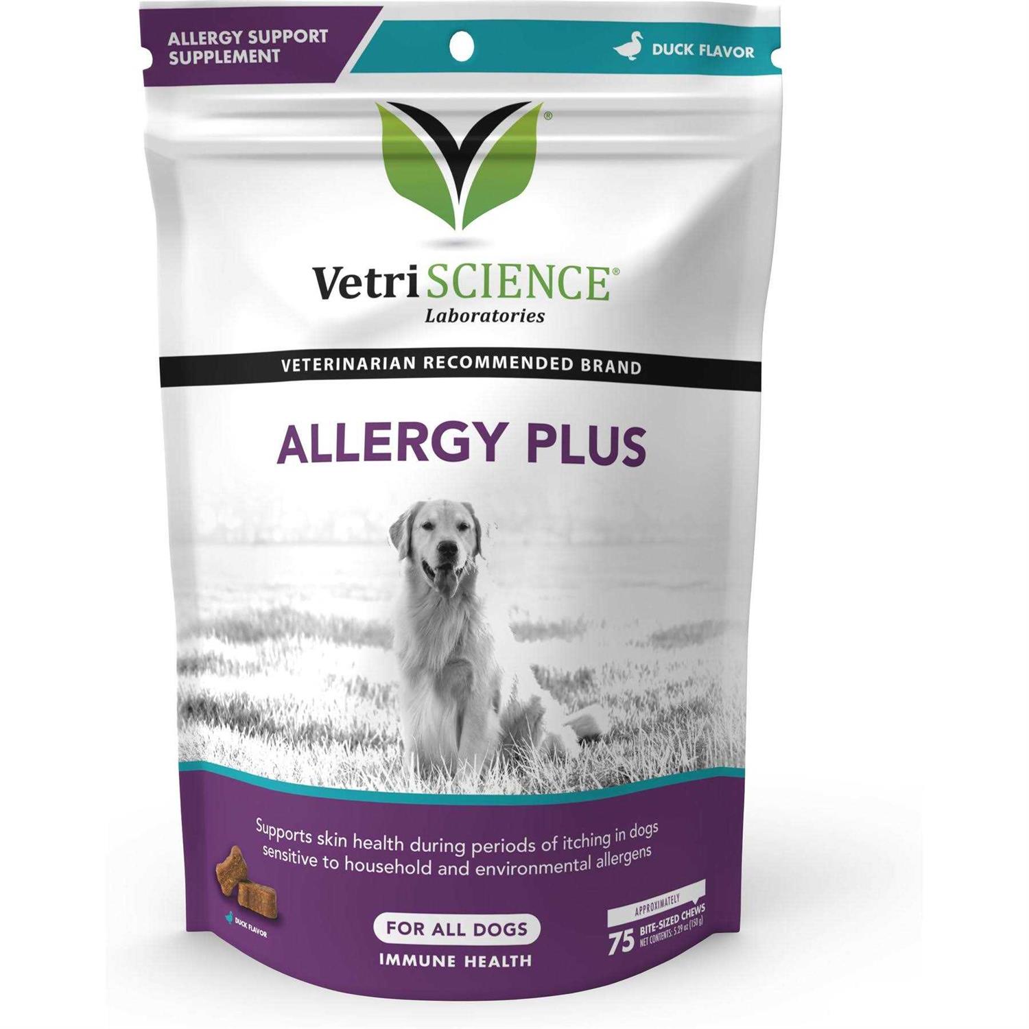 VetriScience Allergy Plus Immune Duck Flavor Supplement for Dogs - Healthber
