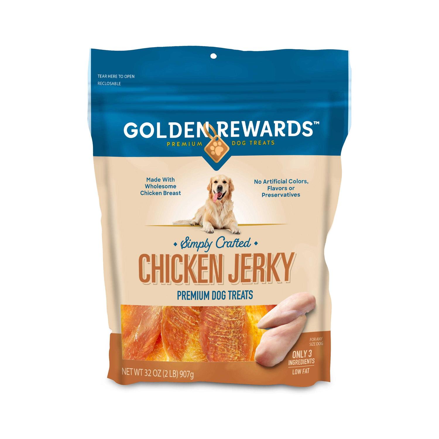 Golden Rewards Chicken Jerky Premium Dog Treats - Healthber