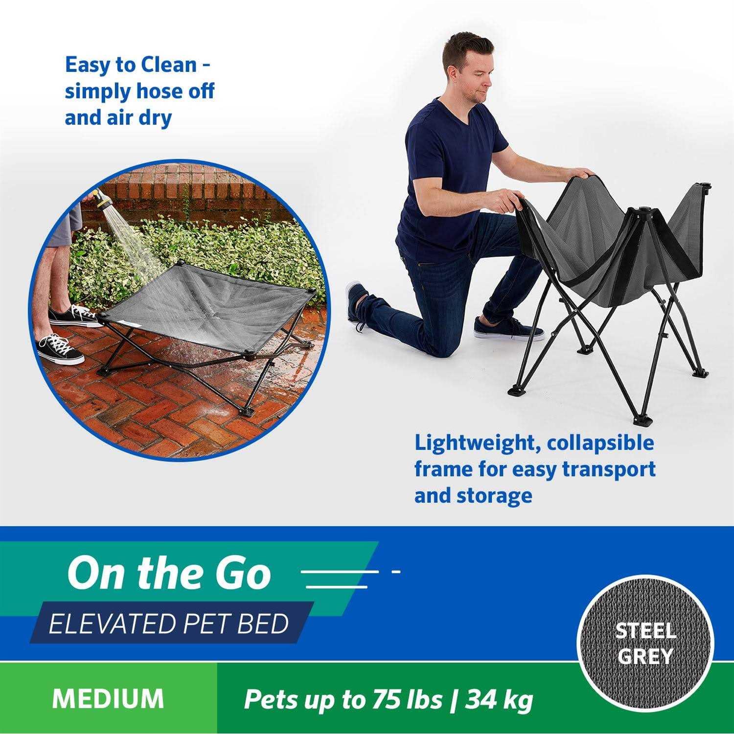 Coolaroo On-the-Go Elevated Pet Bed - Healthber