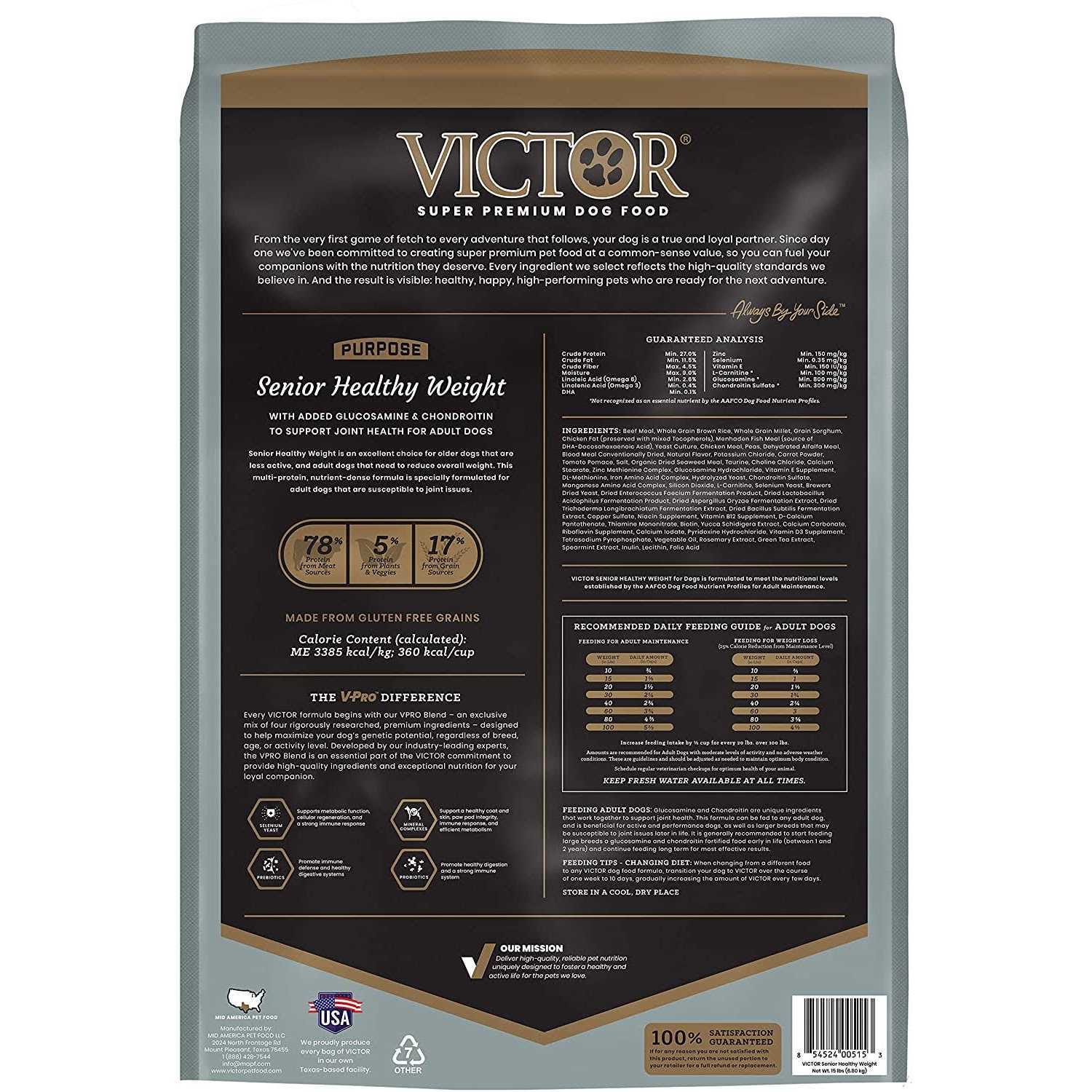 Victor Senior Healthy Weight Dry Dog Food - Healthber
