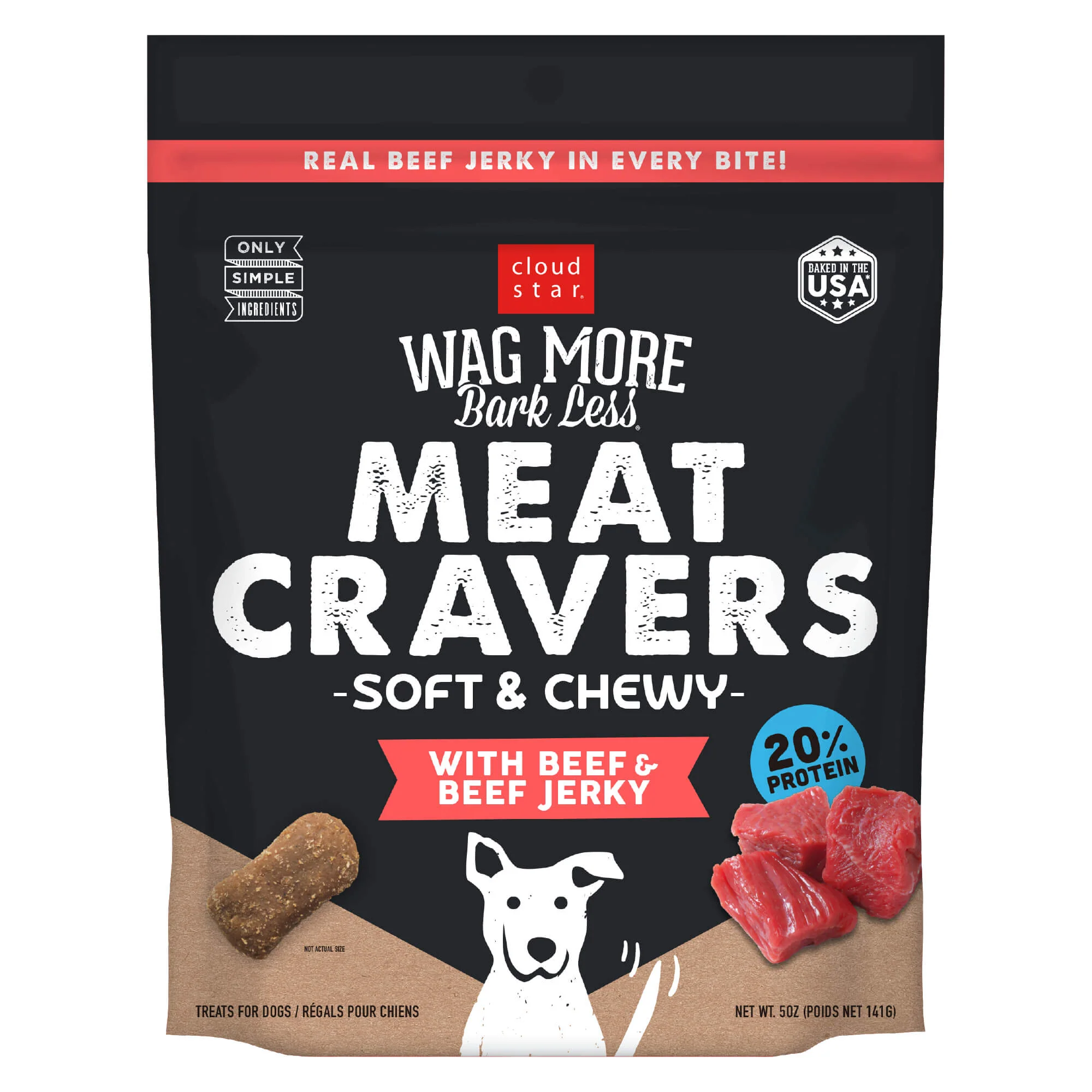Cloud Star Wag More Bark Less, Meat Cravers, Soft Chew Dog Treats - Healthber