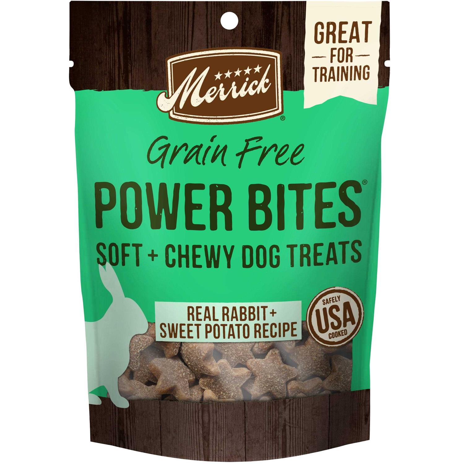 Merrick Power Bites Grain Free Rabbit Recipe Dog Treats - Healthber