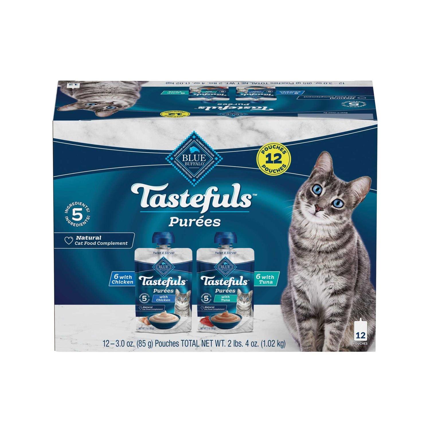 Blue Buffalo Tastefuls Adult Cat Natural Purées Variety Pack - Healthber