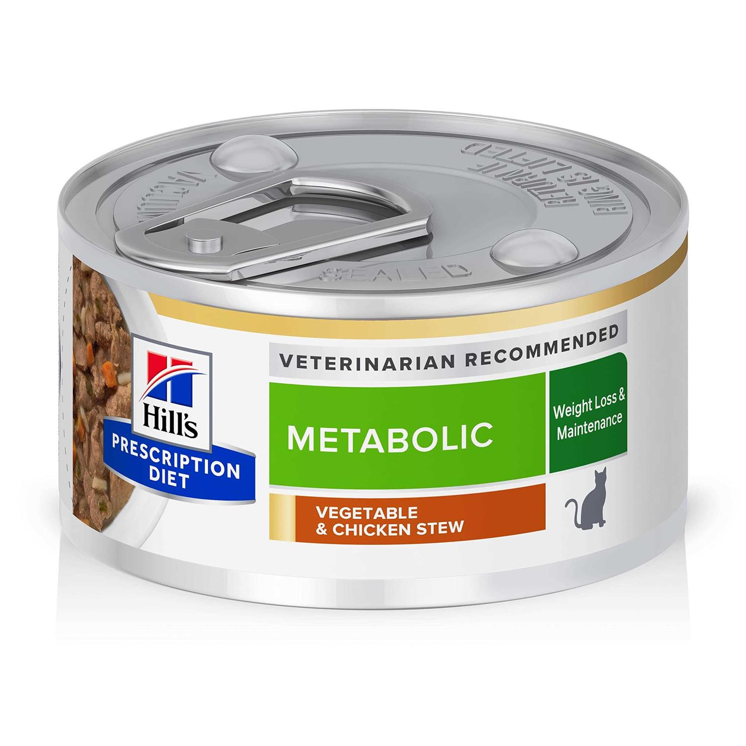 Hill’s Prescription Diet Metabolic Weight Management Vegetable & Chicken Stew Canned Cat Food - Healthber