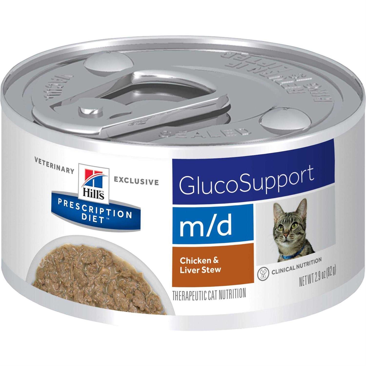 Hill’s Prescription Diet m/d GlucoSupport Chicken & Liver Stew Canned Cat Food - Healthber