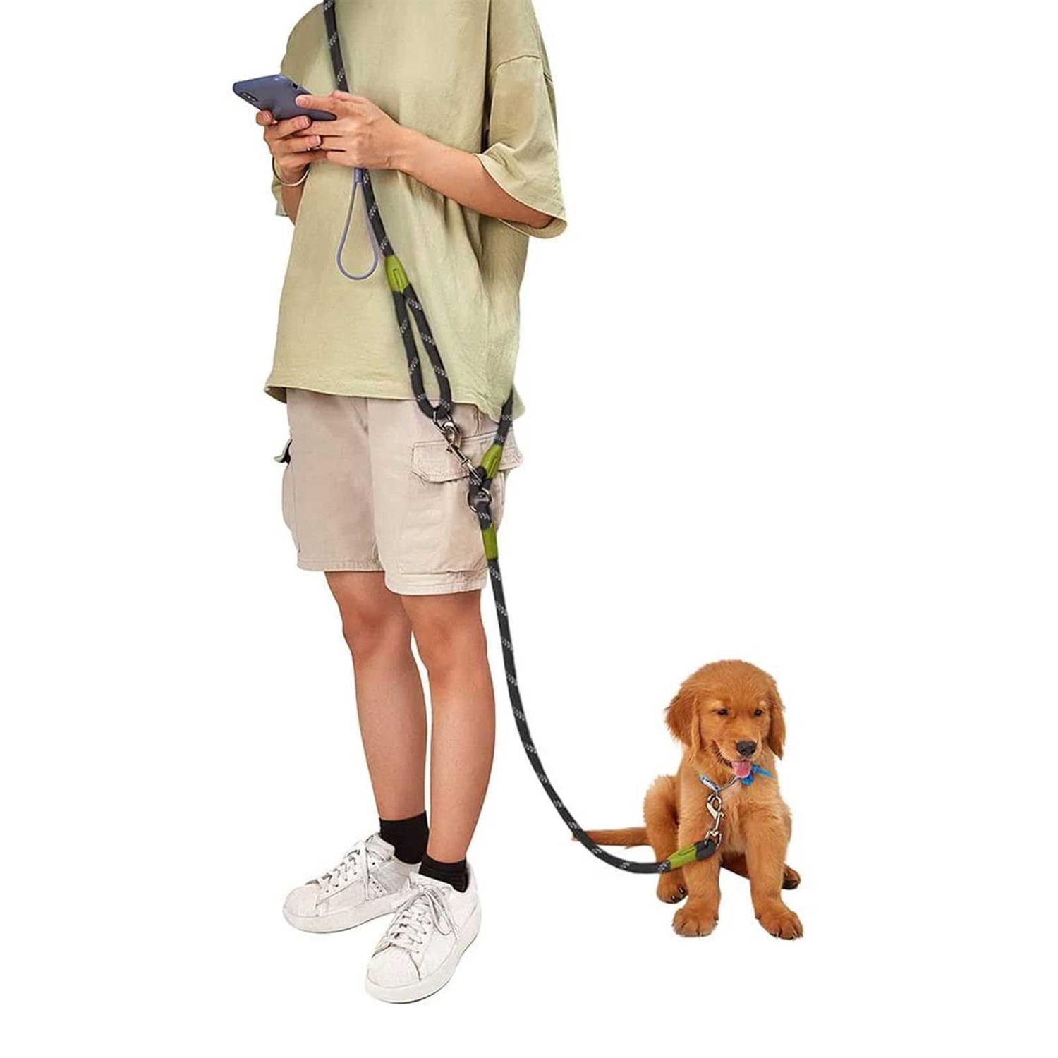 Zttark Hands Free Dog Leash 7.5ft Rope Crossbody Dog Leash Reflective for Large Medium Dogs Walking, Jogging and Running - Healthber