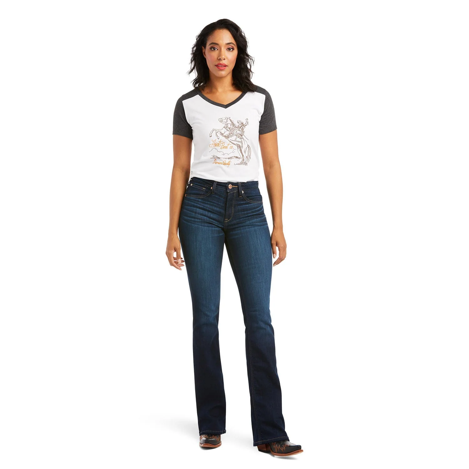Ariat R.E.A.L. High Rise Ballary Boot Cut Jean - Healthber
