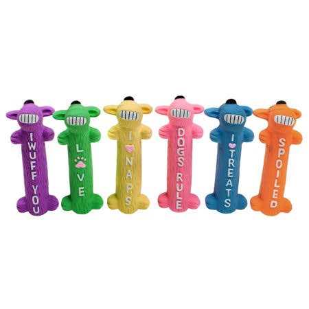 Multipet Loofa Latex Smiling Dog Toy - Healthber