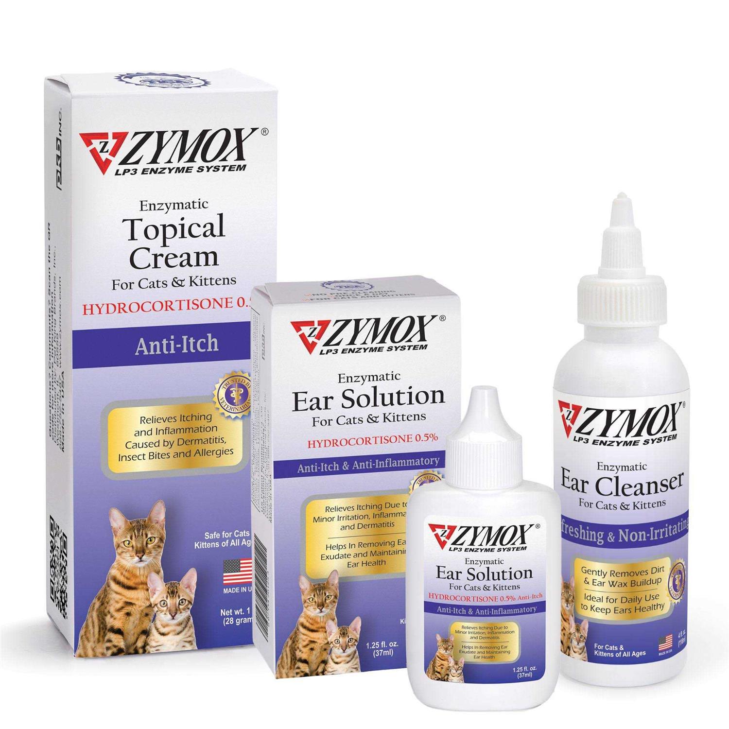 Zymox Enzymatic Ear Solution 0.5% Hydrocortisone for Cats & Kittens - Healthber