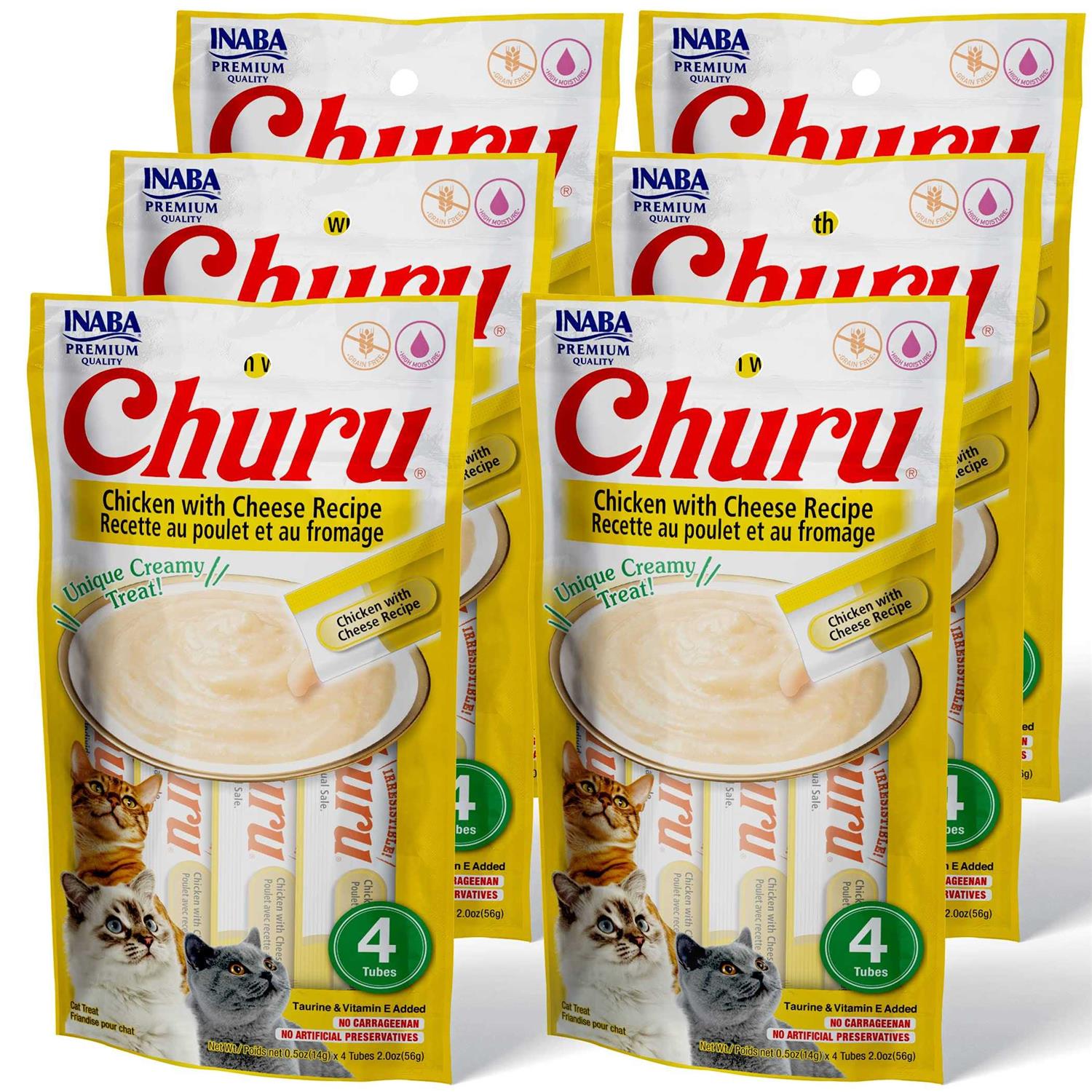 Inaba Churu Grain-Free Chicken with Cheese Puree Lickable Cat Treat - Healthber