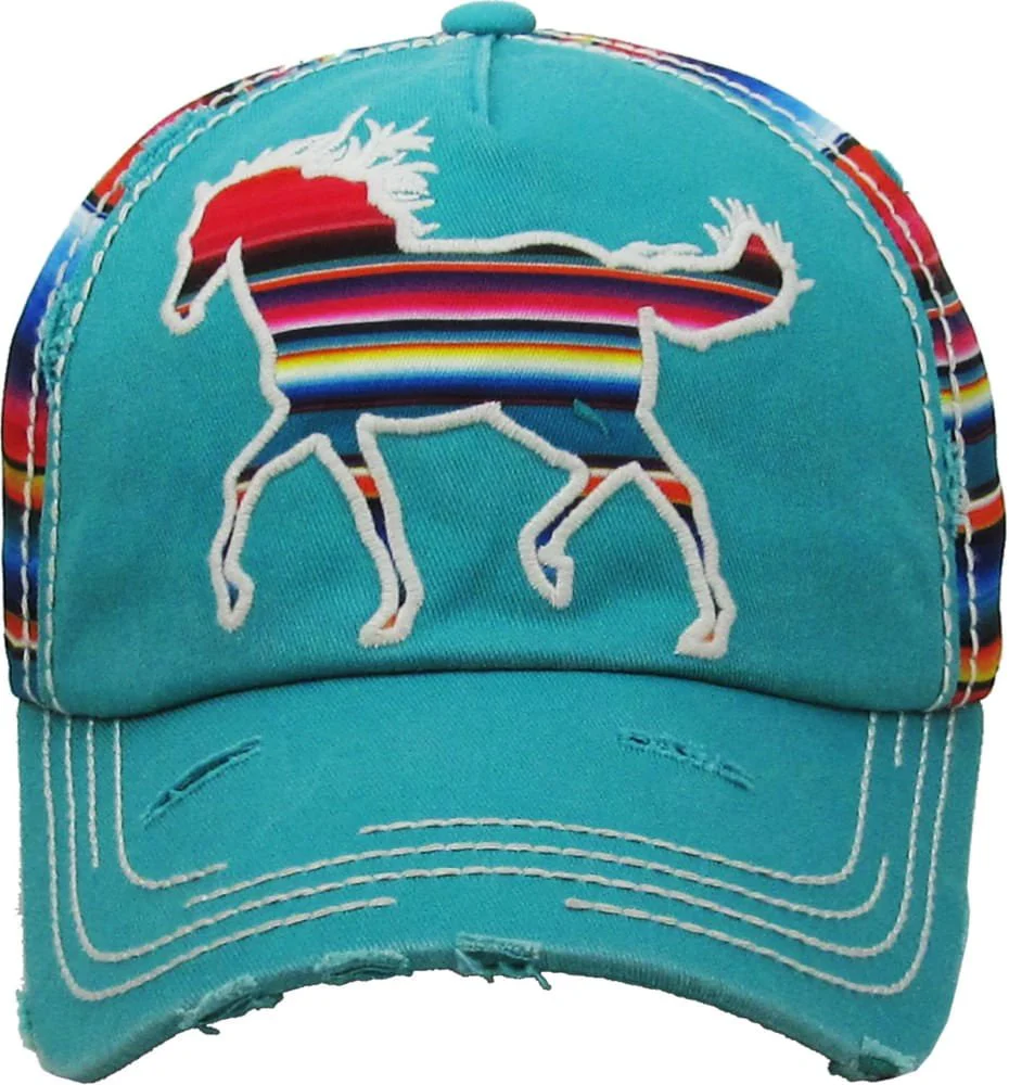 Serape Horse Washed Vintage Cap - Healthber