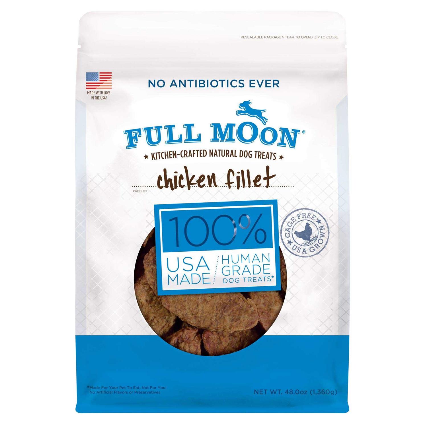 Full Moon Chicken Fillet Human-Grade Dog Treats 48 oz - Healthber