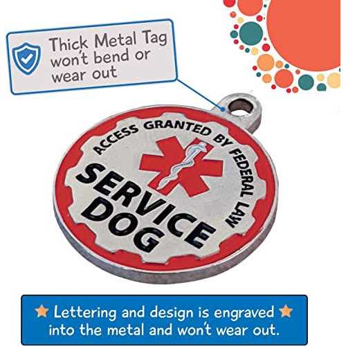 Pelto Service Dog Vest + ID Tag + 50 ADA Information Cards Service Dog Harness w patch in Sizes X Small to XX Large - Healthber